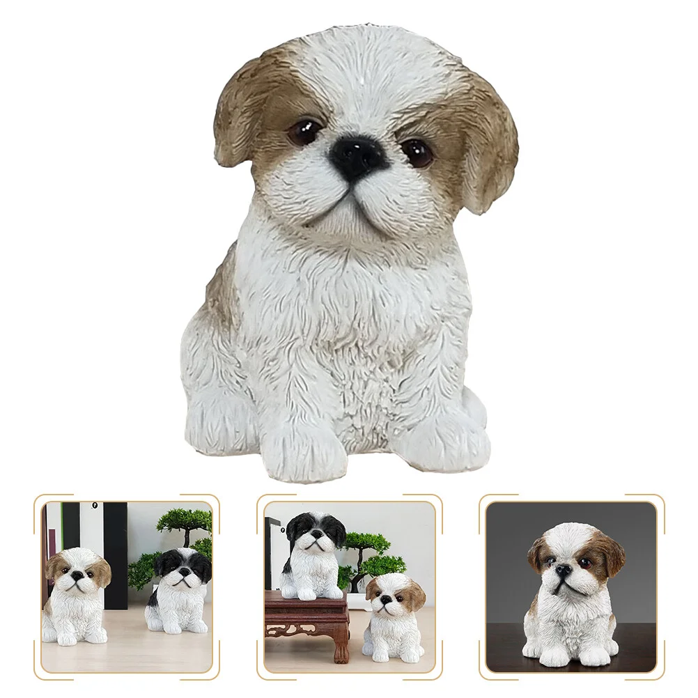 Toys Decor Home Tzu Shih Figurine Toys Resin Outdoor Garden Ornament Decoration Ornaments Puppy Sculptures Simulation