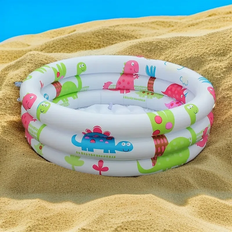 Round Inflatable Baby Toddlers Swimming Pool Portable Inflatable Children Little Pump Cartoon Dinosaur Pool Indoor Outdoor for