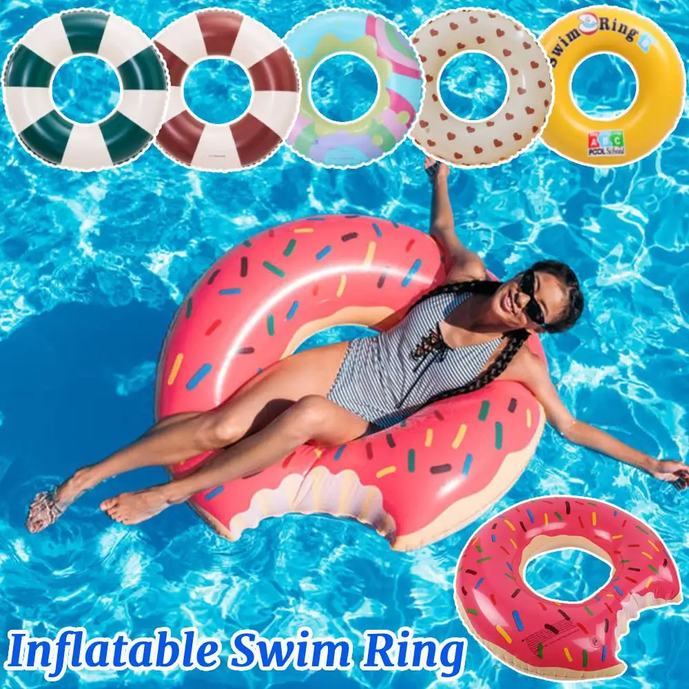 Inflatable Pool Floats Swim Tube Thickened Pool Floating Rings Summer Swimming Ring for Adult Kids Outdoor Beach Party Pool Toys