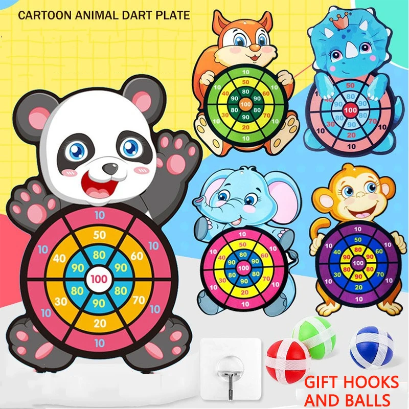 Child Montessori Toys for Kids 2 to 4 Years Old Cartoon Animal Dart Board Sticky Ball Family Interactive Educational Toys Baby