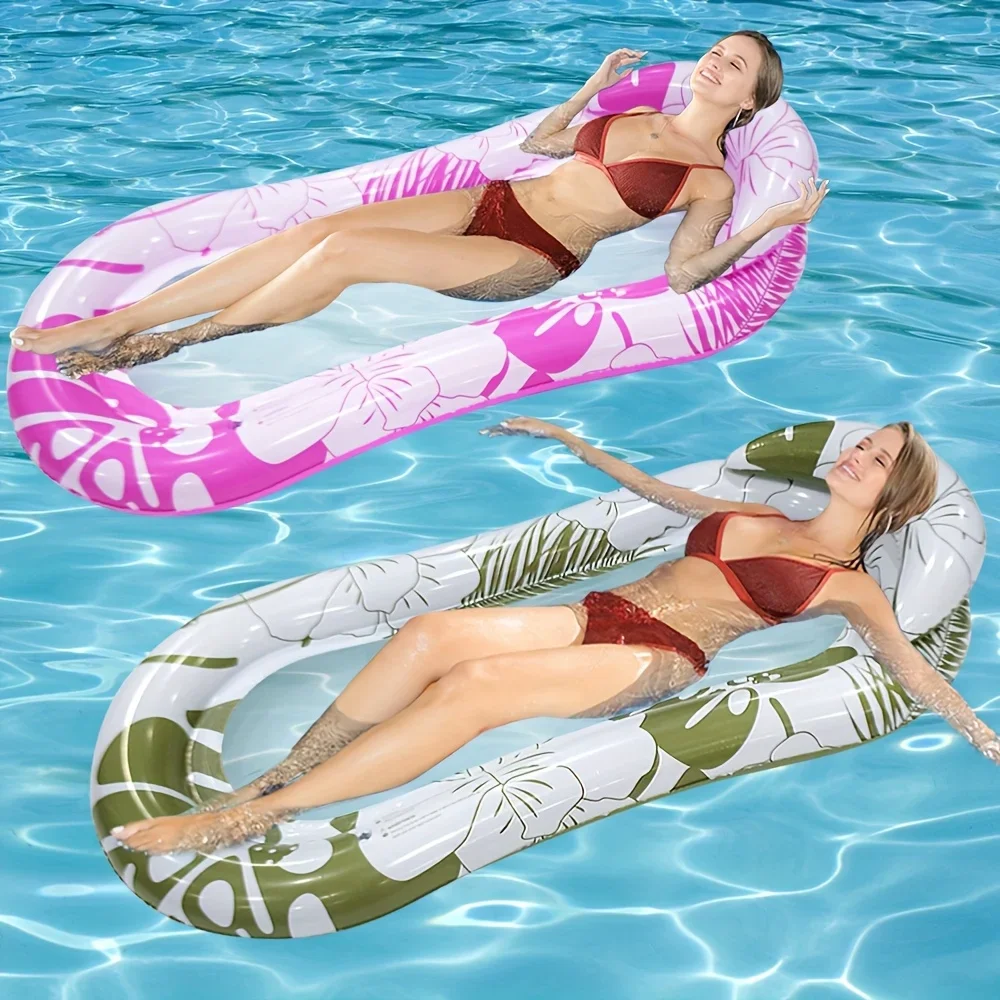 1pc Inflatable Printed Pool Float Swimming Pool Party Fun Water Floating Seat Lounger Pool Accessories