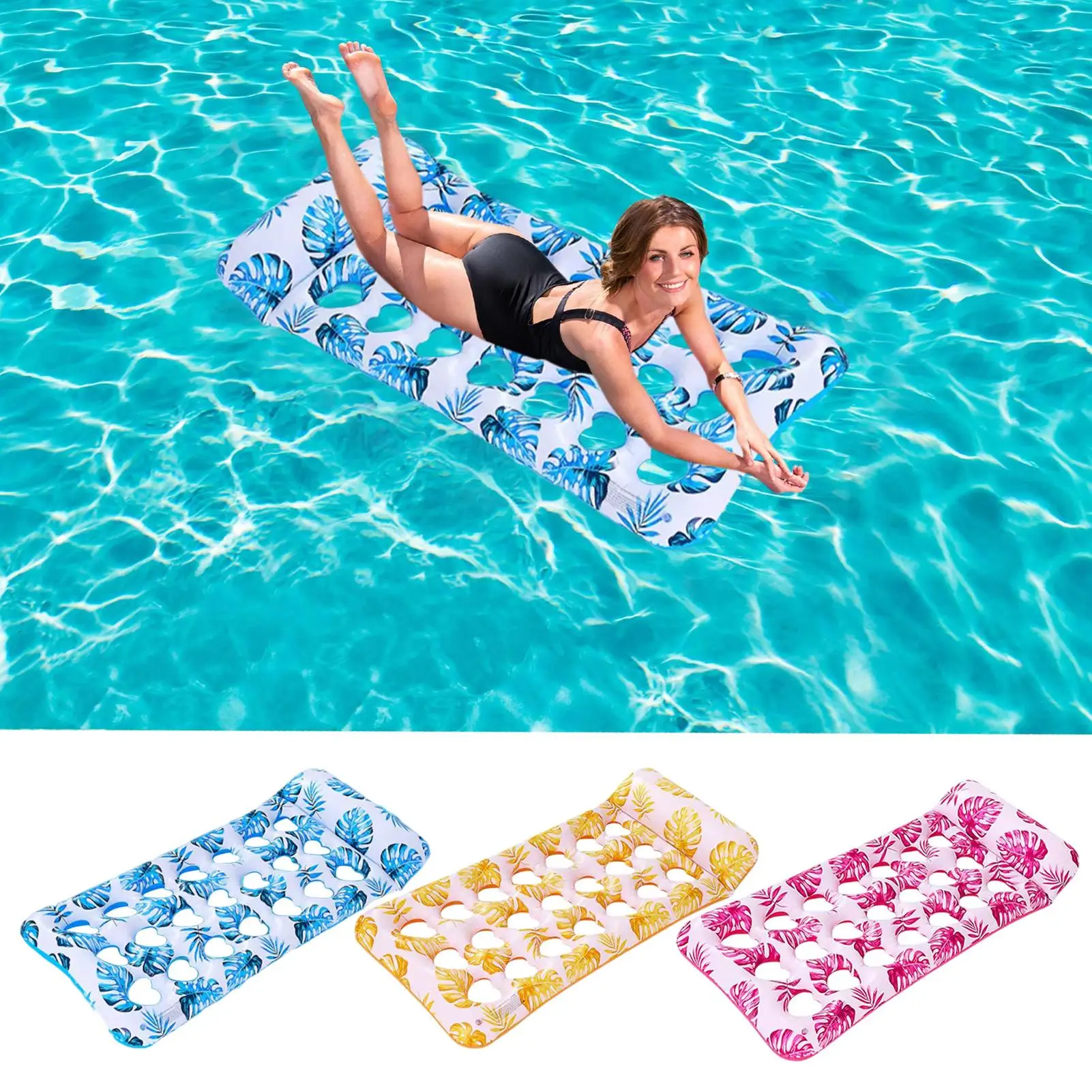 Pool Floats Adult Foldable Inflatable Raft Water Lounger Sun Tanning Accessories Bed Raft Water Hammock Swimming Air Mattresses