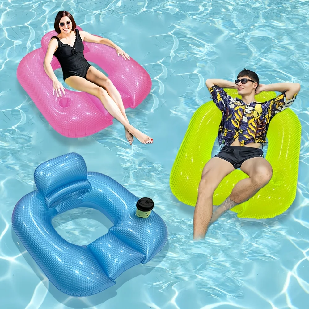 1pc Inflatable Pool Float Durable PVC Floating Row Perfect for Relaxing in the Water Fun Swimming  Floating Pool Accessories