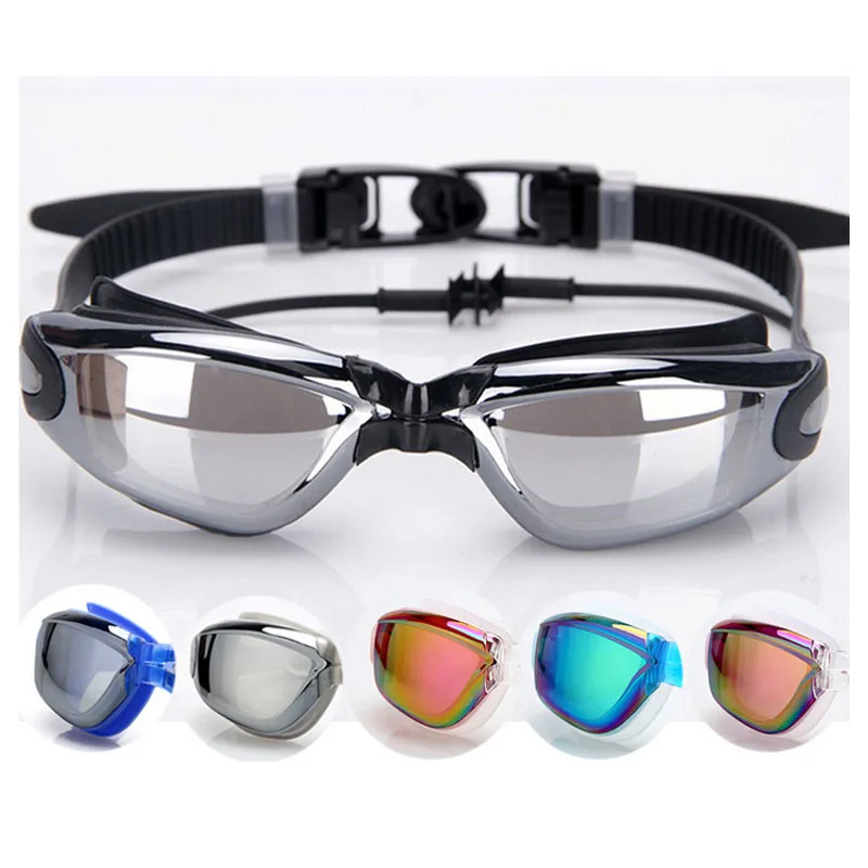 Adult Swimming Goggles Ear Plugs Professional Pool Glasses Anti-Fog Men's Women's Waterproof Glasses Swimming Accessories