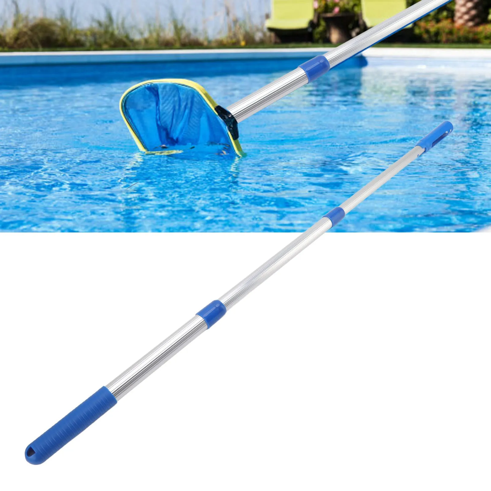 Pool Cleaning Pole Pool Pole Swimming Pool Pole 3 Section Telescopic Pole Aluminum Detachable Swimming Pool Cleaning Accessories