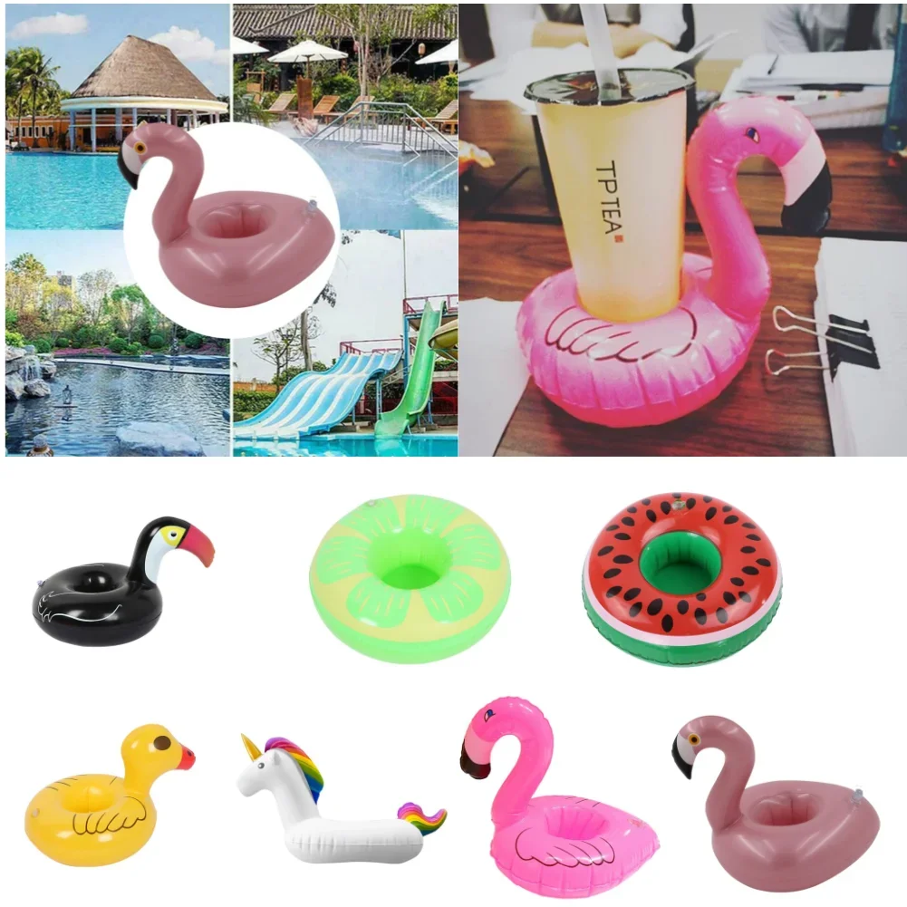 Floating Cup Holder Inflatable Swimming Pool Drink Cup Stand Cooler Table Party Supplies for Pool Beach Swimming