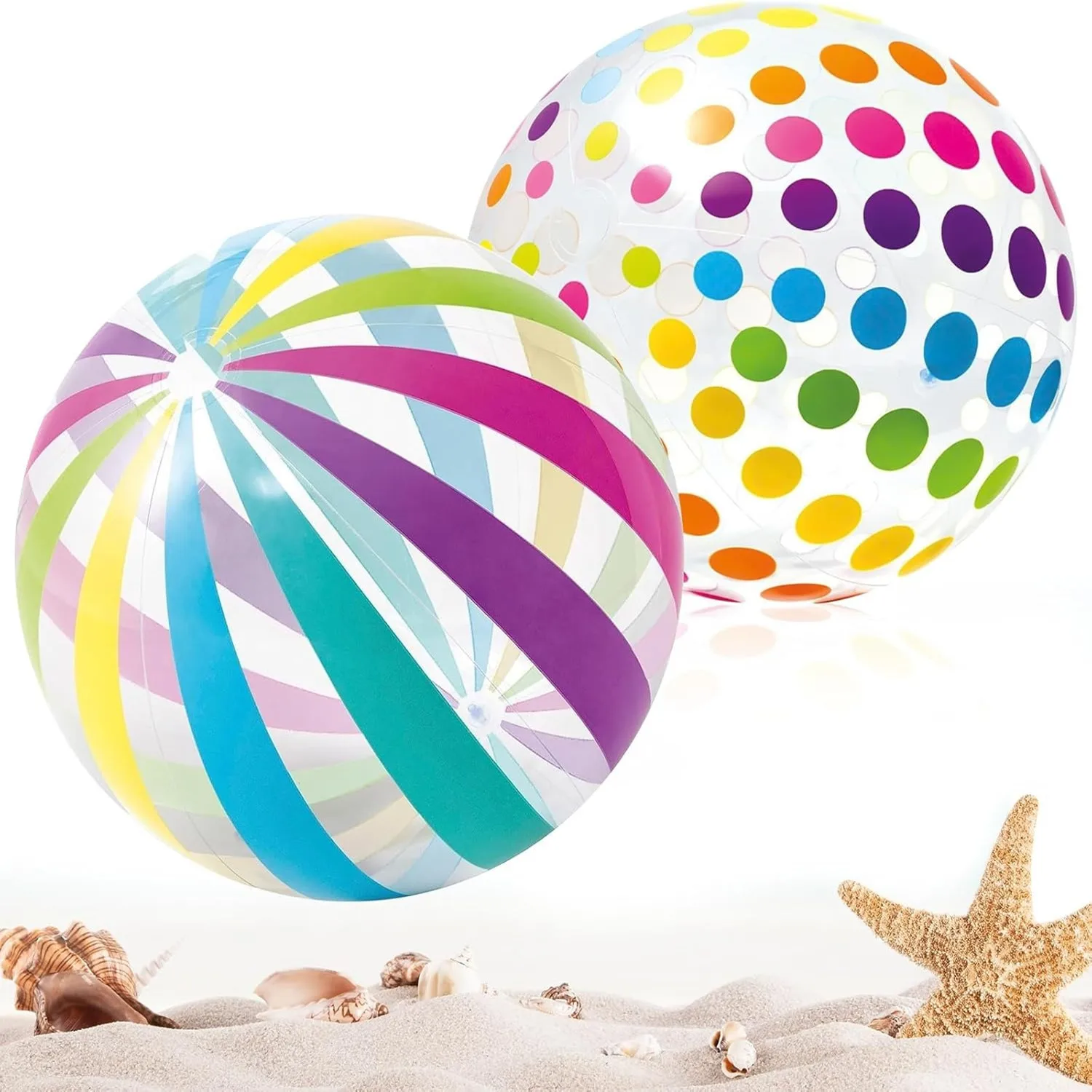 Inflatable Beach Ball 40CM Colorful Jumbo Pool Toys Balls Clear Swimming Pool Water Beach Toys Outdoor Summer Party Favors