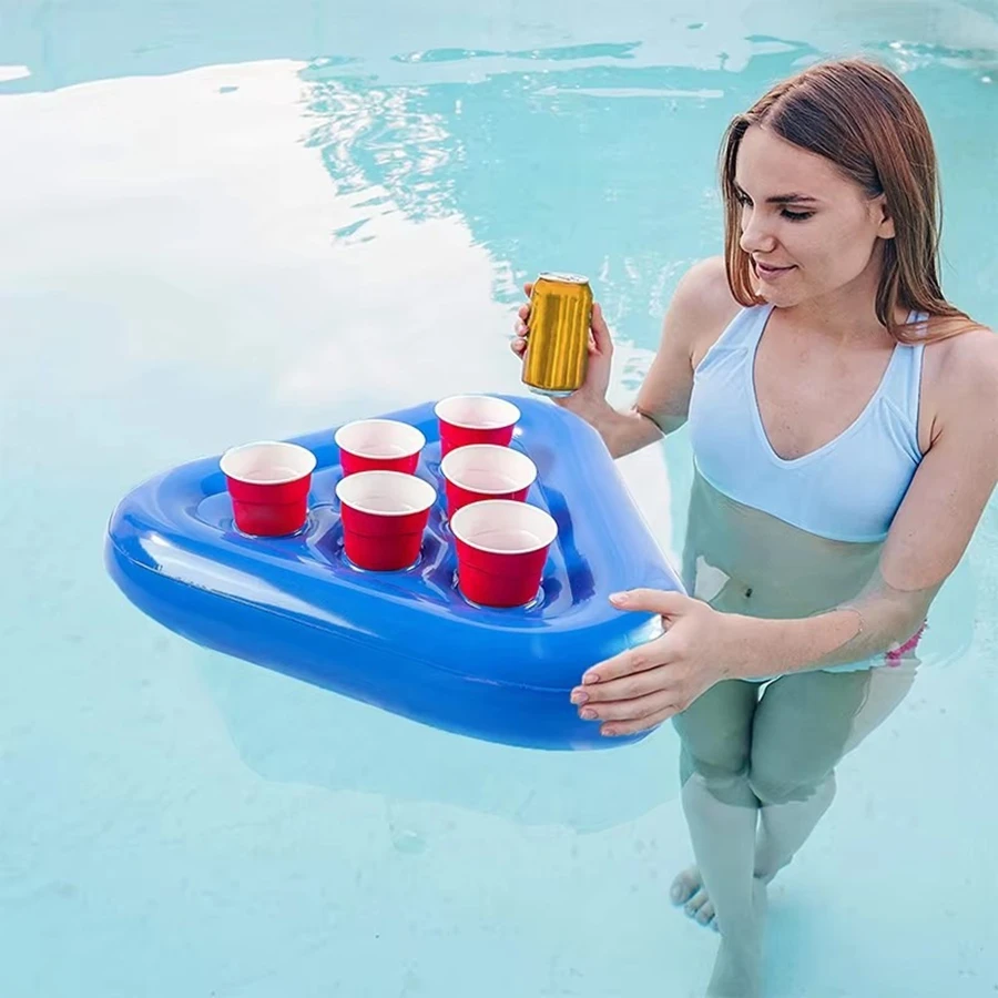 Summer Pool Party Triangle Cup Holder Six Hole Beer Holder Water Coaster Cool Summer Carnival Hawaii Party Supplies