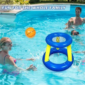 Inflatable Basketball Stand Floating Hoops Basketball Hoop Set Interactive Shooting Toys Outdoor Swimming Pool Toys Water Toys